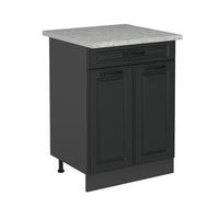 KÜCHENUNTERSCHRANK R-Line Anthrazit Landhaus 60 cm AP Marmor - Anthrazit, Holzwerkstoff (60/81.6/60cm) - Vicco