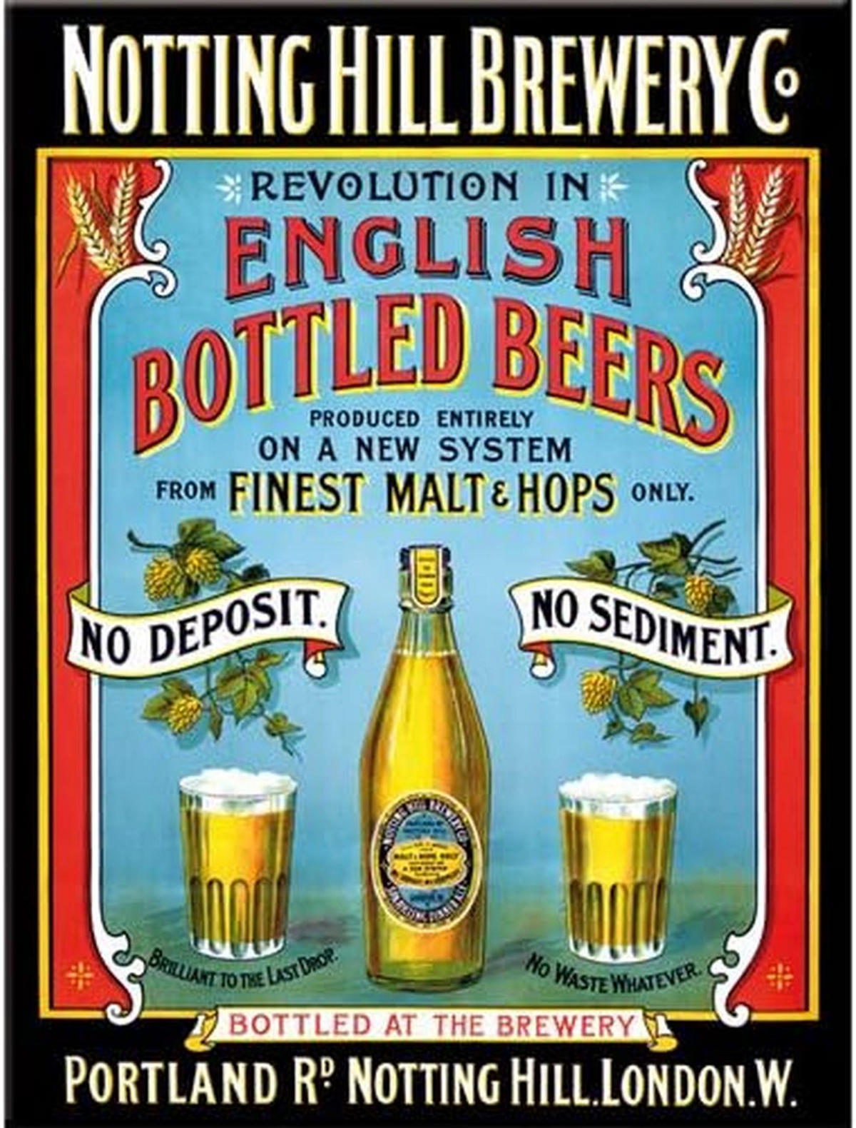 MAGNET 6/8 cm English Bottled Beers - Multicolor, Metall (6/8/0.1cm) - Nostalgic-Art