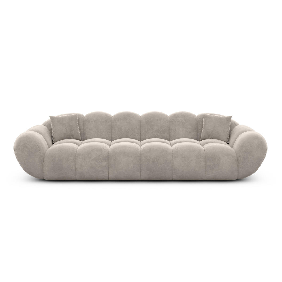4-SITZER-SOFA Liva Sand Samtstoff - Sandfarben, Textil (265/70/93cm) - VAROYAL
