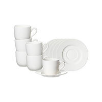 ESPRESSOTASSEN MIT UNTERTASSEN Saphir weiß 80 ml 6er Set - Weiß, Keramik (11/6.5/11cm) - Ritzenhoff Breker
