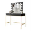 SCHMINKTISCH MIT SPIEGEL CORTADO GOLD T104 SCHWARZ - Schwarz, Holzwerkstoff (104/78/50cm) - Lookway