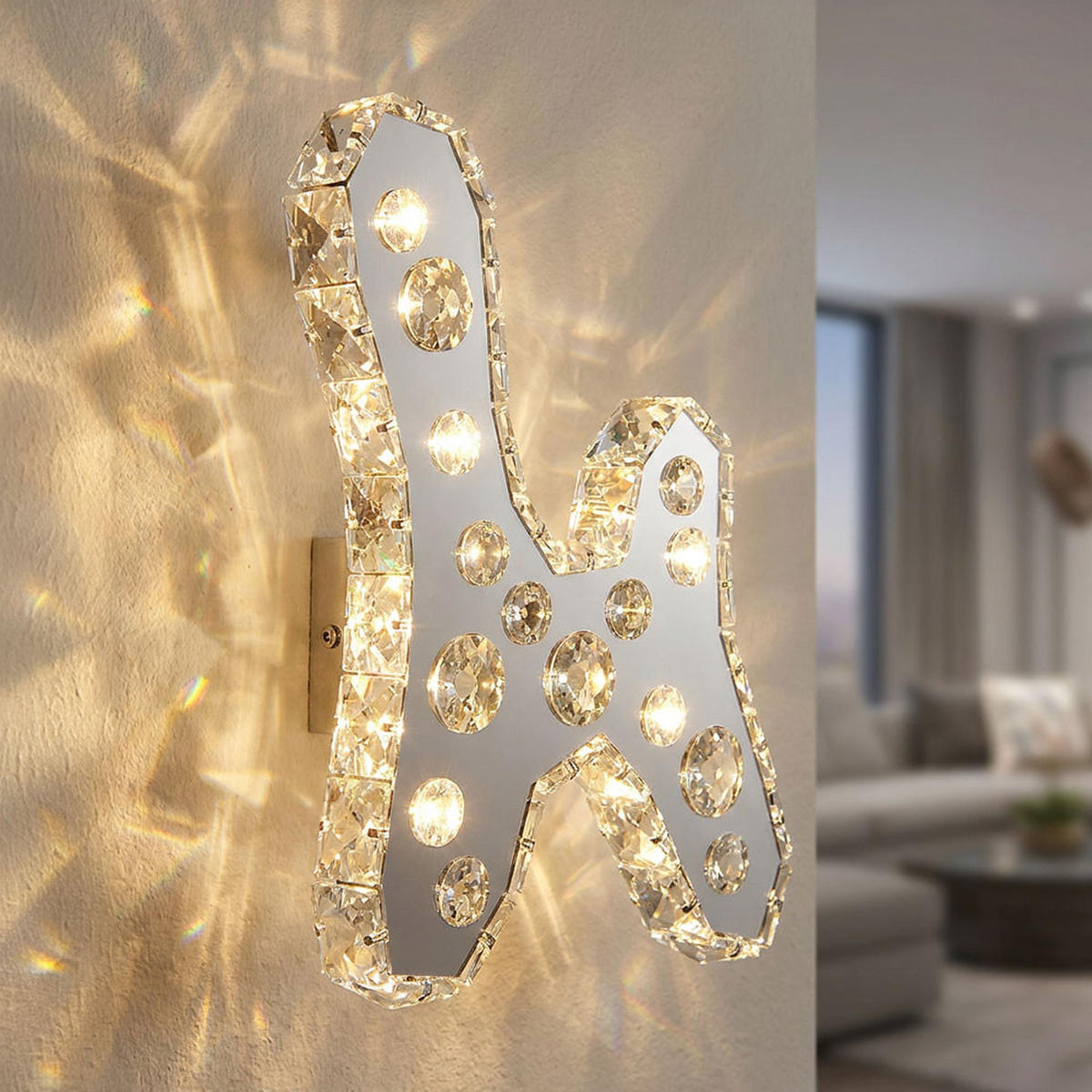 LED WANDLEUCHTE NUBE Silber Kristalloptik - Silberfarben, Metall (27/29/7cm) - Globo Lighting
