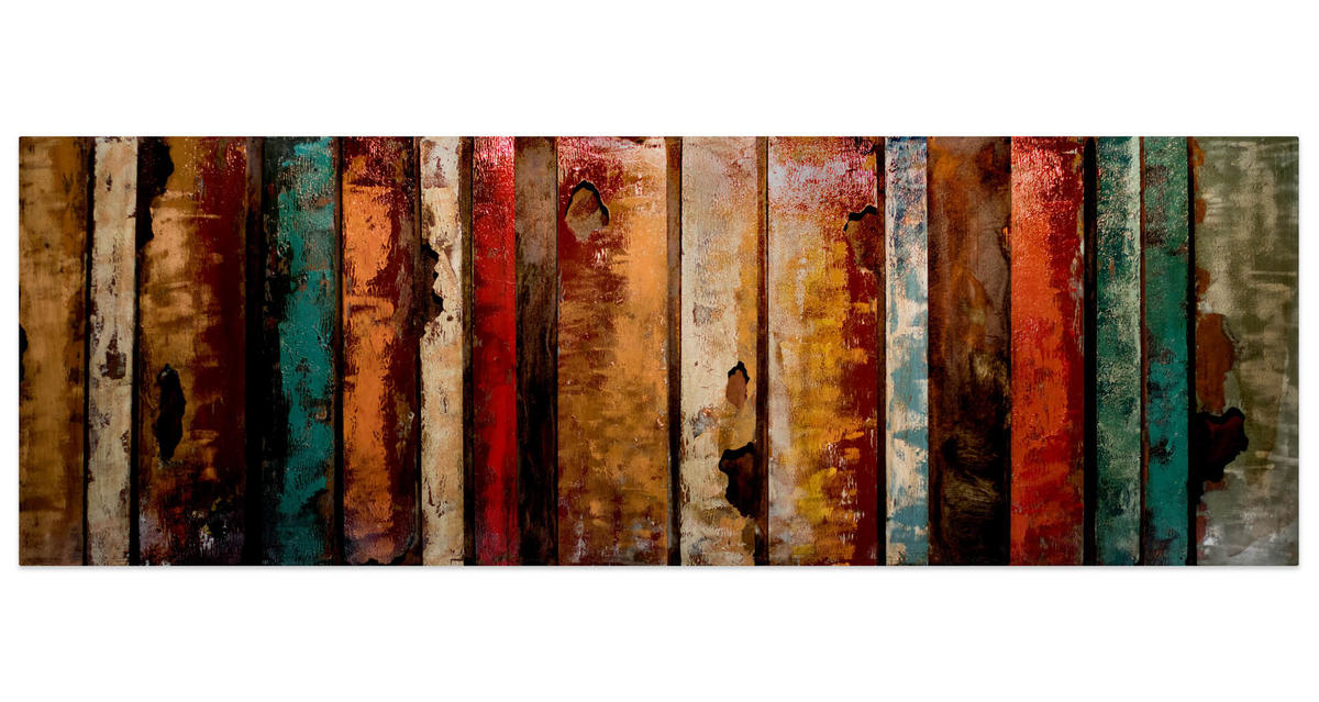 METALLBILD Bunt 144/44 cm - Multicolor, Metall (8.8/44cm) - KUNSTLOFT