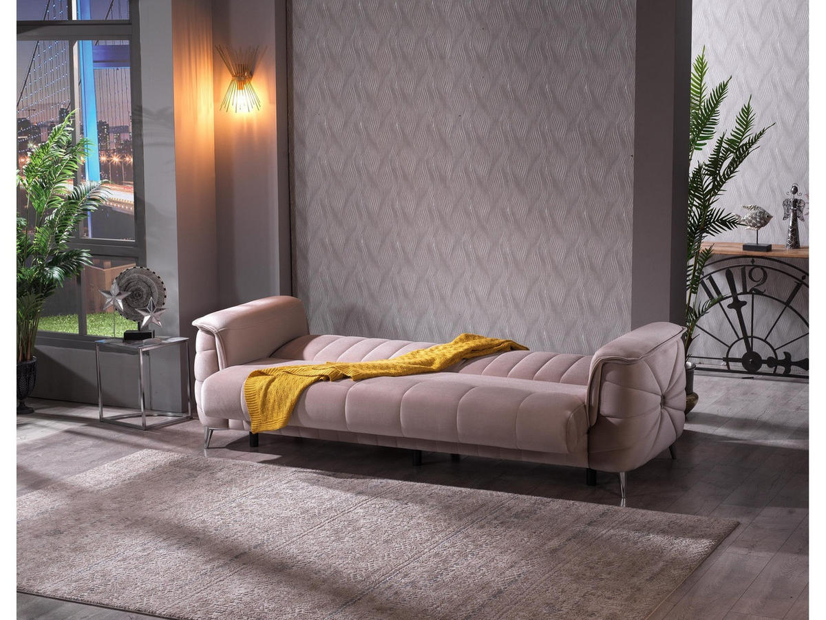 SITZGARNITUR Osorno, Beige Stellvariante 3+1+1 - Beige, Holzwerkstoff/Kunststoff (240/80/100cm)