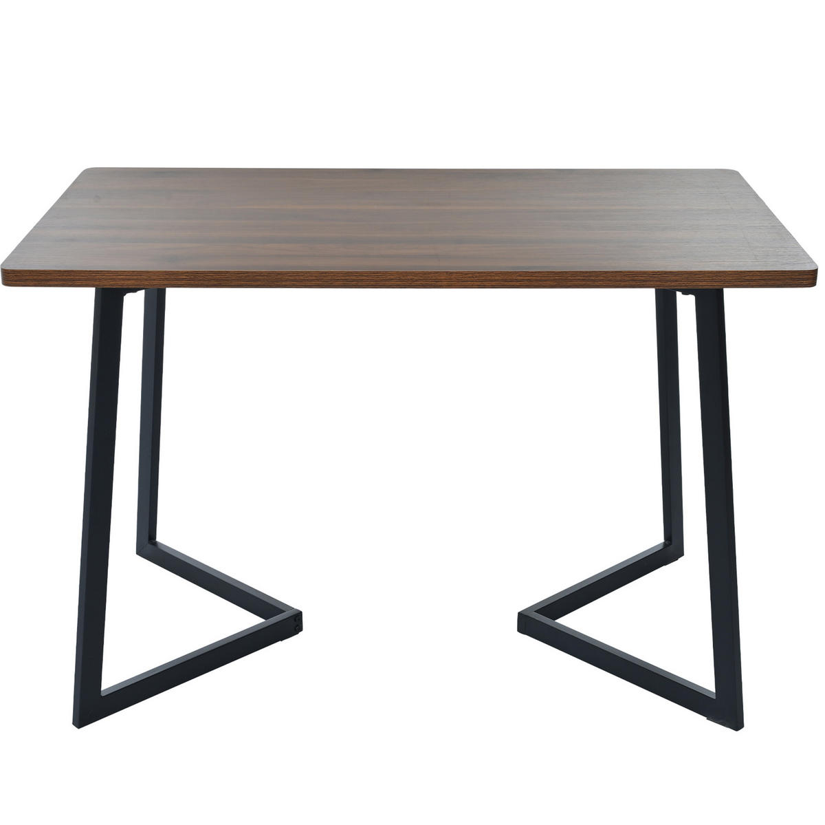 ESSTISCH 117x68x75 cm in Walnuss und Schwarz aus MDF mit Nussbaumoptik auf schwarzem Metallgestell - Walnussfarben, Holzwerkstoff (117/68/75cm) - Modfu