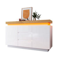 KOMODA od iverice i MDF-a, 140/39/81 cm bijela, s LED rasvjetom - bijela, drvni materijal (140/81/39cm) - Modenvie