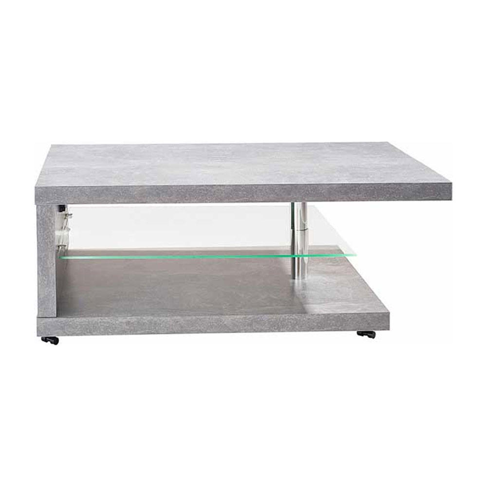 COUCHTISCH Lohmar steinfarben 107 / 67 / 42cm - Grau, Holz/Holzwerkstoff (67/107/42cm) - Feldmann-Wohnen