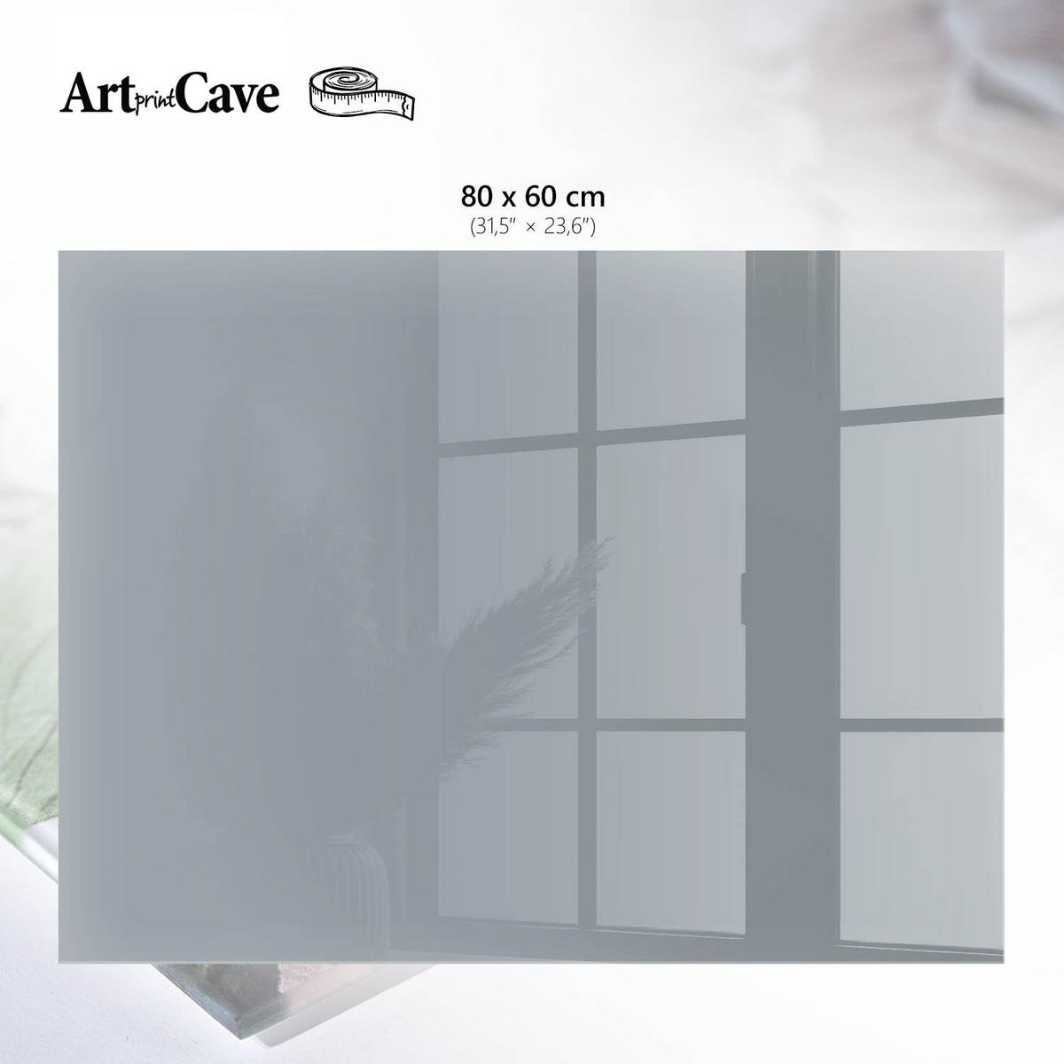 GLASPLATTE 80x60 cm – Millennial-Grau - Braun, Glas (0.4/80/60cm) - ArtPrintCave