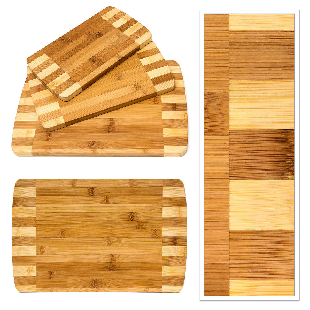 SCHNEIDEBRETTER Set - Hellbraun, Holz (25.5/39cm) - Relaxdays