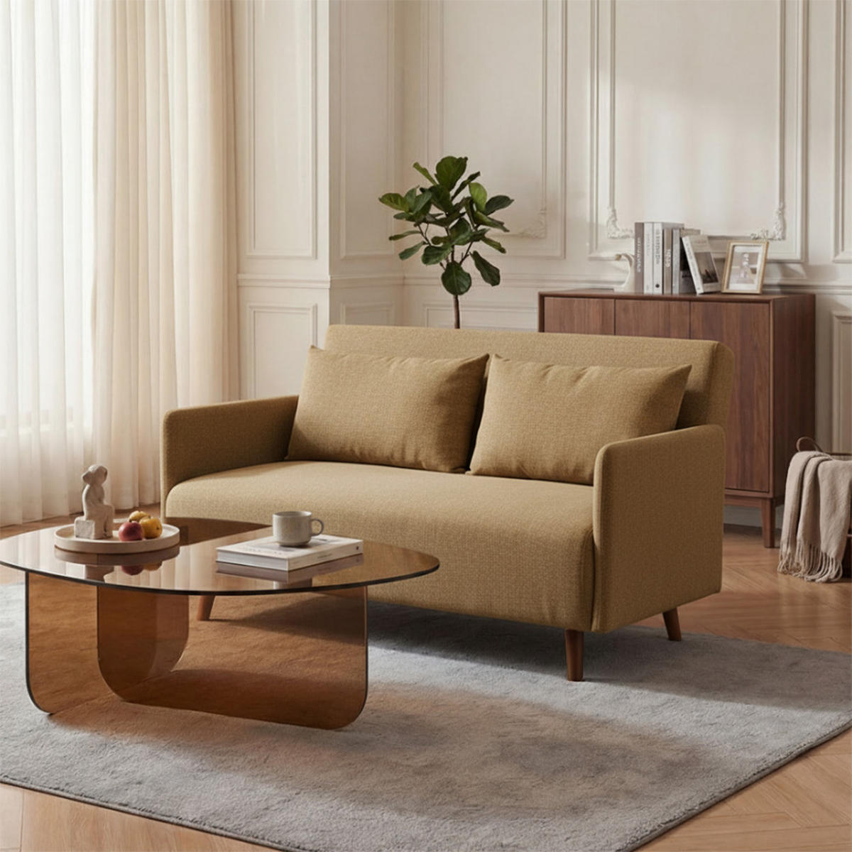 BETTSOFA - Bronze - Bronzefarben, Textil (132/80/88cm) - Drawer