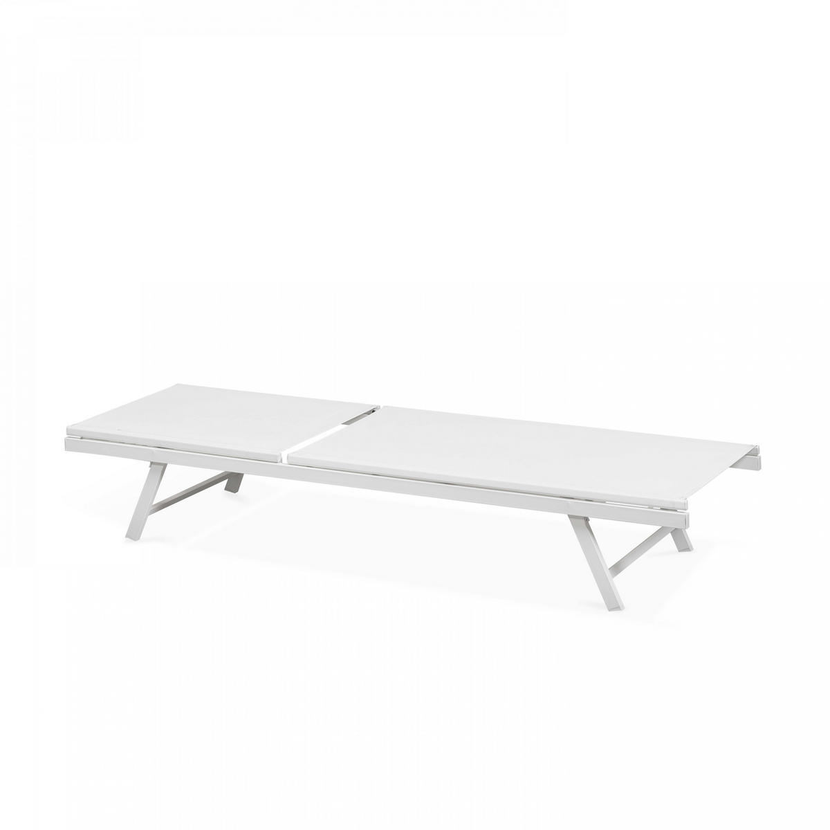 SONNENLIEGE 2-tlg., Weiß - Weiß, Metall (195/90/60cm) - Oviala