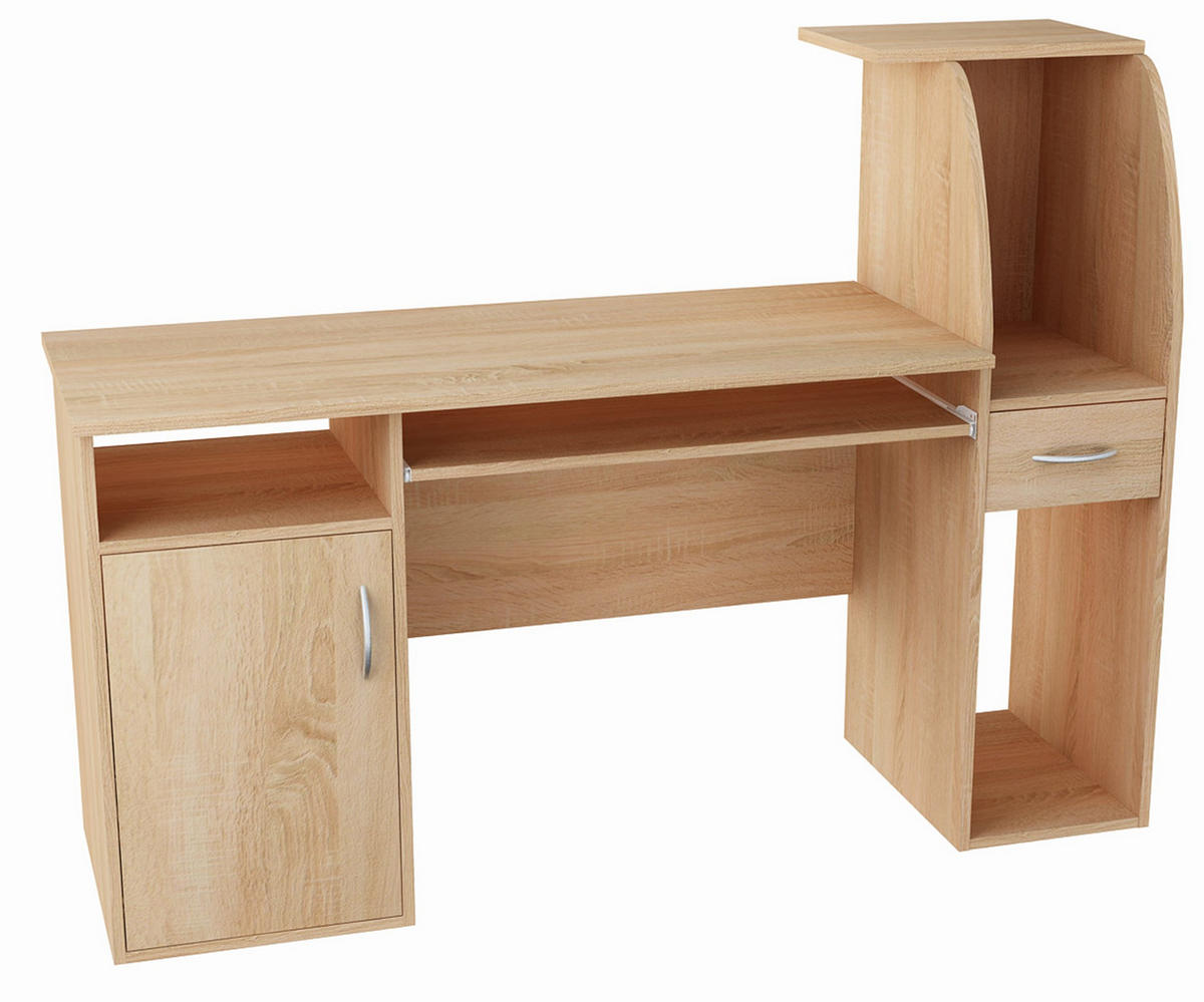 SCHREIBTISCH B3 Sonoma Eiche 150/50/112 cm - Sonoma Eiche, Holzwerkstoff (50/150/112cm) - Matkam Möbel