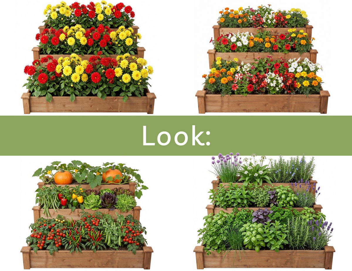 HOCHBEET Steppy1 - Braun, Holz (123.5/80/123.5cm) - needs&wants