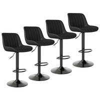 BARHOCKER 4er Set drehbar höhenverstellbar PU-Leder Schwarz - Schwarz, Kunststoff (46/109/37cm)