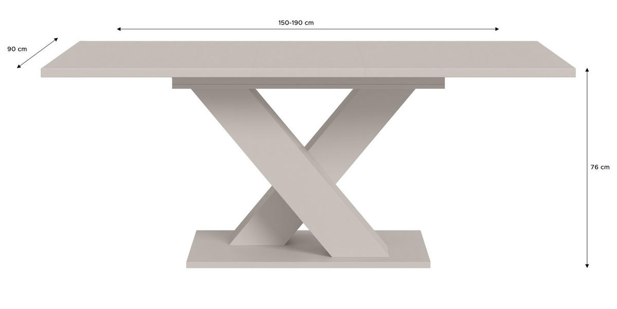 ESSTISCH MOTION (B/H/T: ca. 150/76/90 cm) in Kaschmir/Kaschmir - Kaschmir, Holzwerkstoff (90/150/76cm)