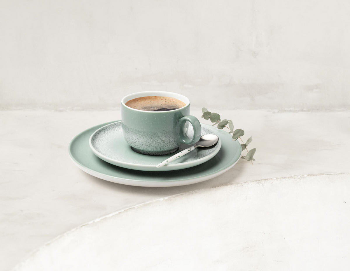 CAPPUCCINOTASSEN OHNE HENKEL Sento Home Aura mint 300 ml 6er Set - Mintgrün, Keramik (0.3L) - Seltmann Weiden