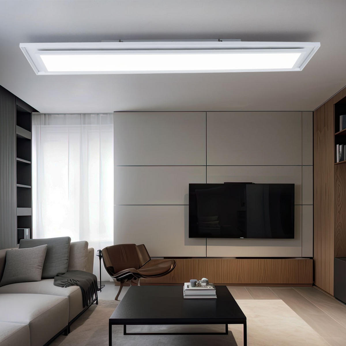 LED DECKENLEUCHTE Metall Weiß - Weiß, Metall (85/19/6.3cm)