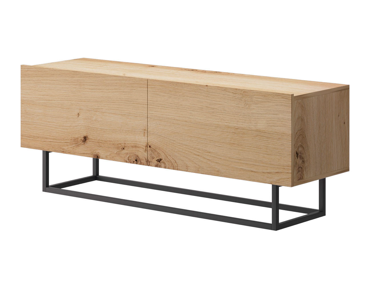 LOWBOARD Enjoy Eiche Artisan 120 / 37 / 47cm - Eichefarben/Schwarz, Holz/Holzwerkstoff (120/47/37cm) - Feldmann-Wohnen
