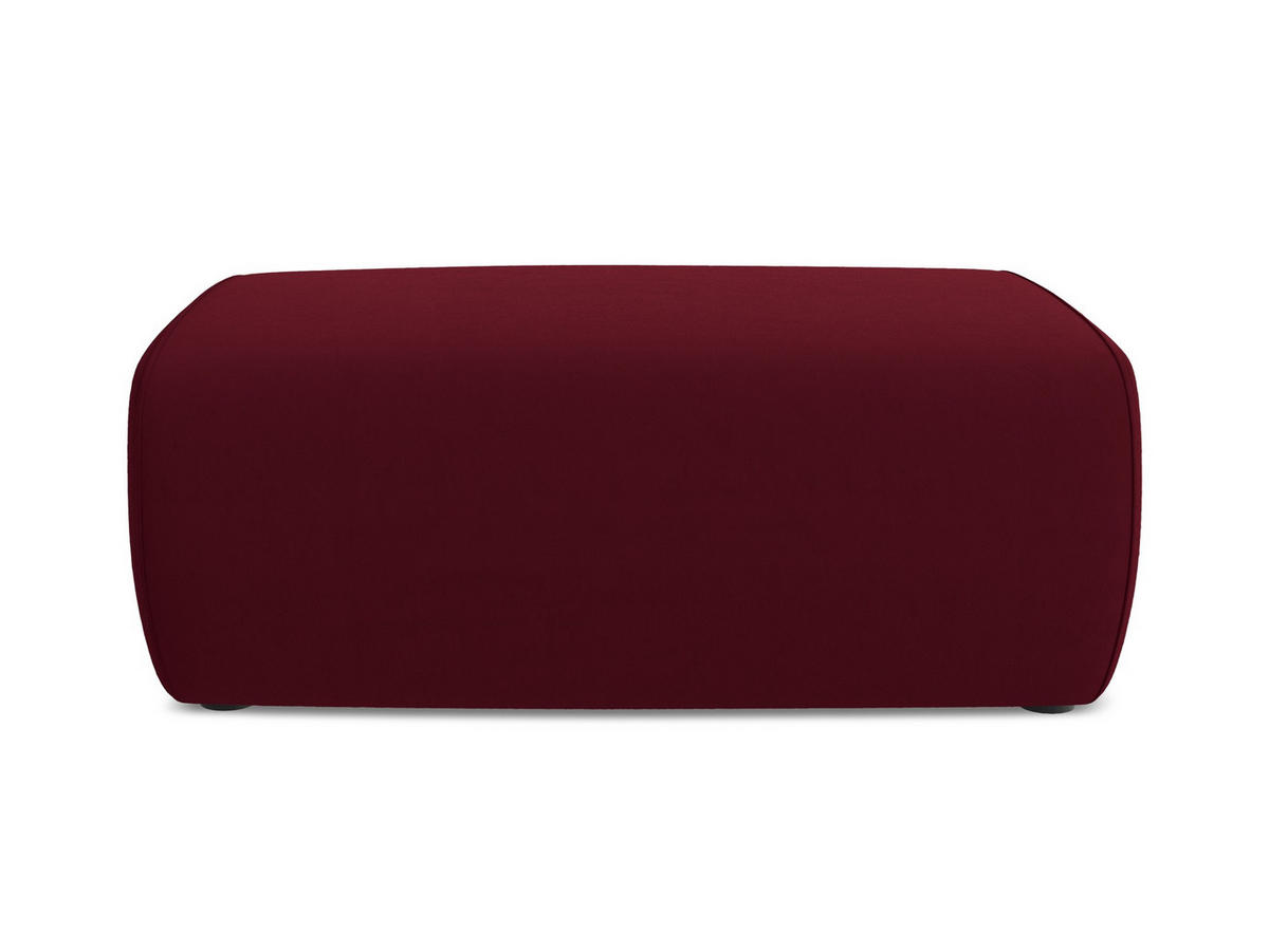POUF Samt Stoff Rot - Bordeaux/Rot, Kunststoff/Textil (102/40/62cm) - Makamii