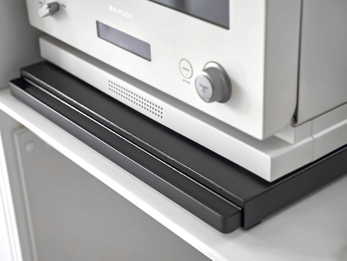 ARBEITSPLATTEN-AUSZIEHTABLETT Tower schwarz 45/4/37 cm - Schwarz, Metall (37/4/45cm) - Yamazaki