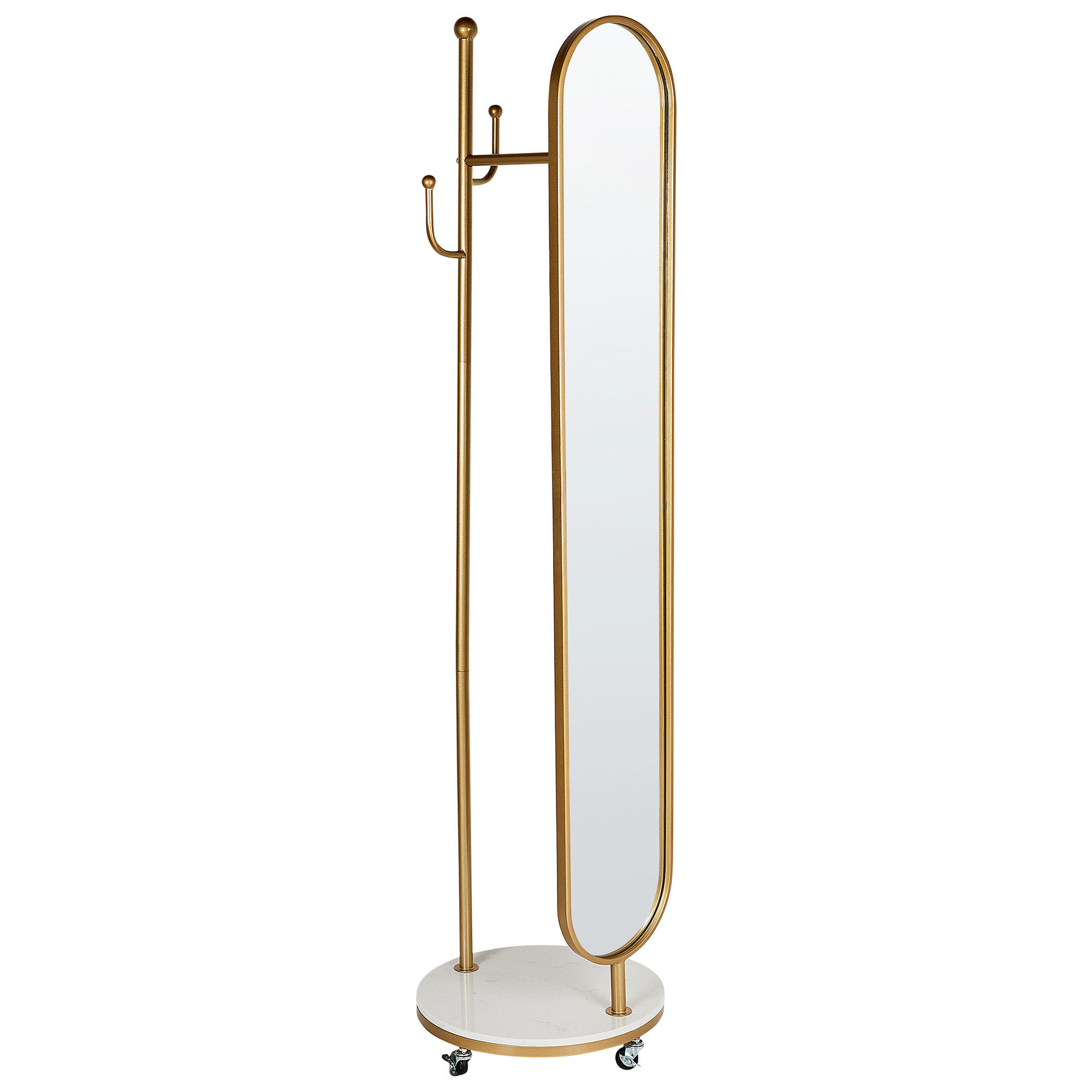 GARDEROBENSTÄNDER LORENA 172 cm Lorena - Goldfarben/Weiß, Metall (44/172/10cm) - Beliani