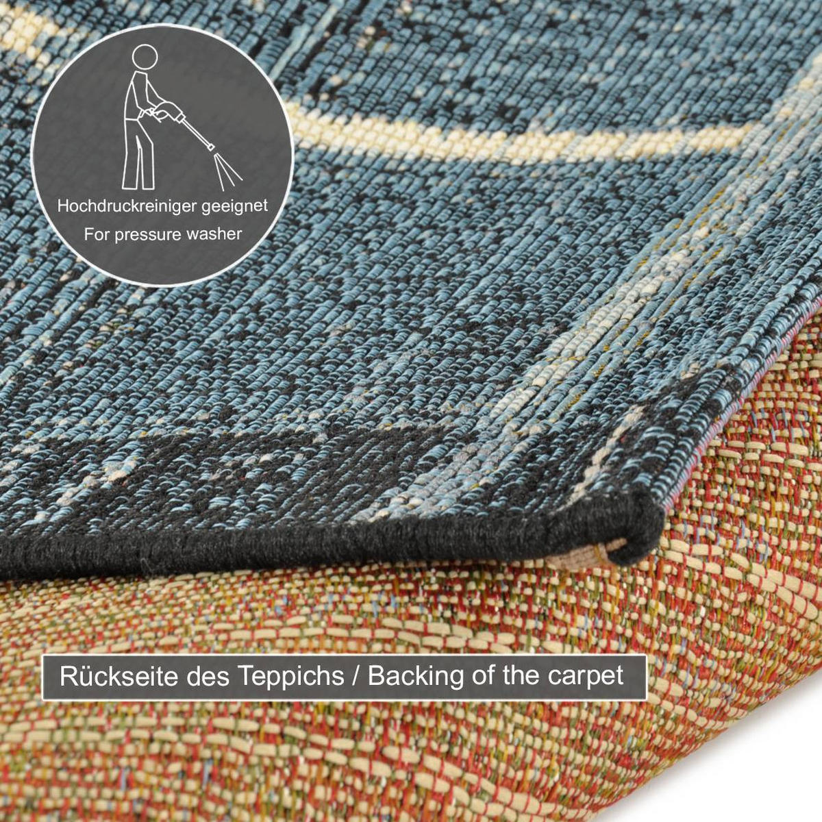 OUTDOORTEPPICH Aurora 60x100 cm - Blau, Textil (60/100cm) - Gino Falcone