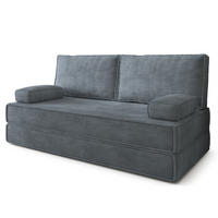 POHOVKA z pěny SILAR s funkcí spaní Manšestrová látka Šedá - šedá, textil (170/86/80cm) - MASSENO
