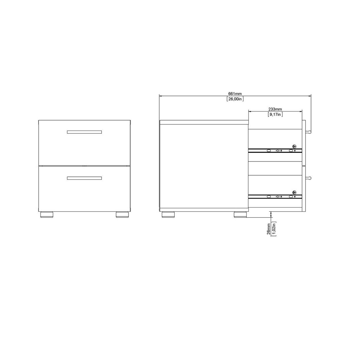 NACHTTISCH Nussbaum 40/40.25/42.3 cm - Braun, Holzwerkstoff (40.25/42.3/40cm) - DMORA