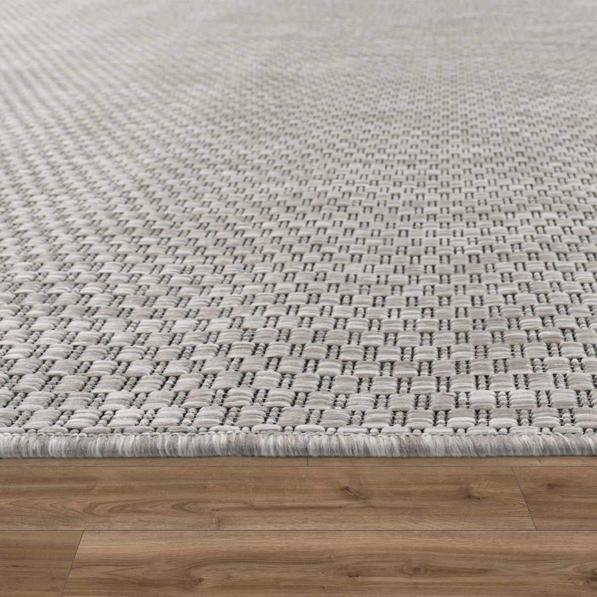TEPPICH Kurzflor Unifarben Wohnzimmer schmutzabweisend Hellgrau Rechteckig 120x160 - Grau, Textil (120/160cm) - KADIMA DESIGN