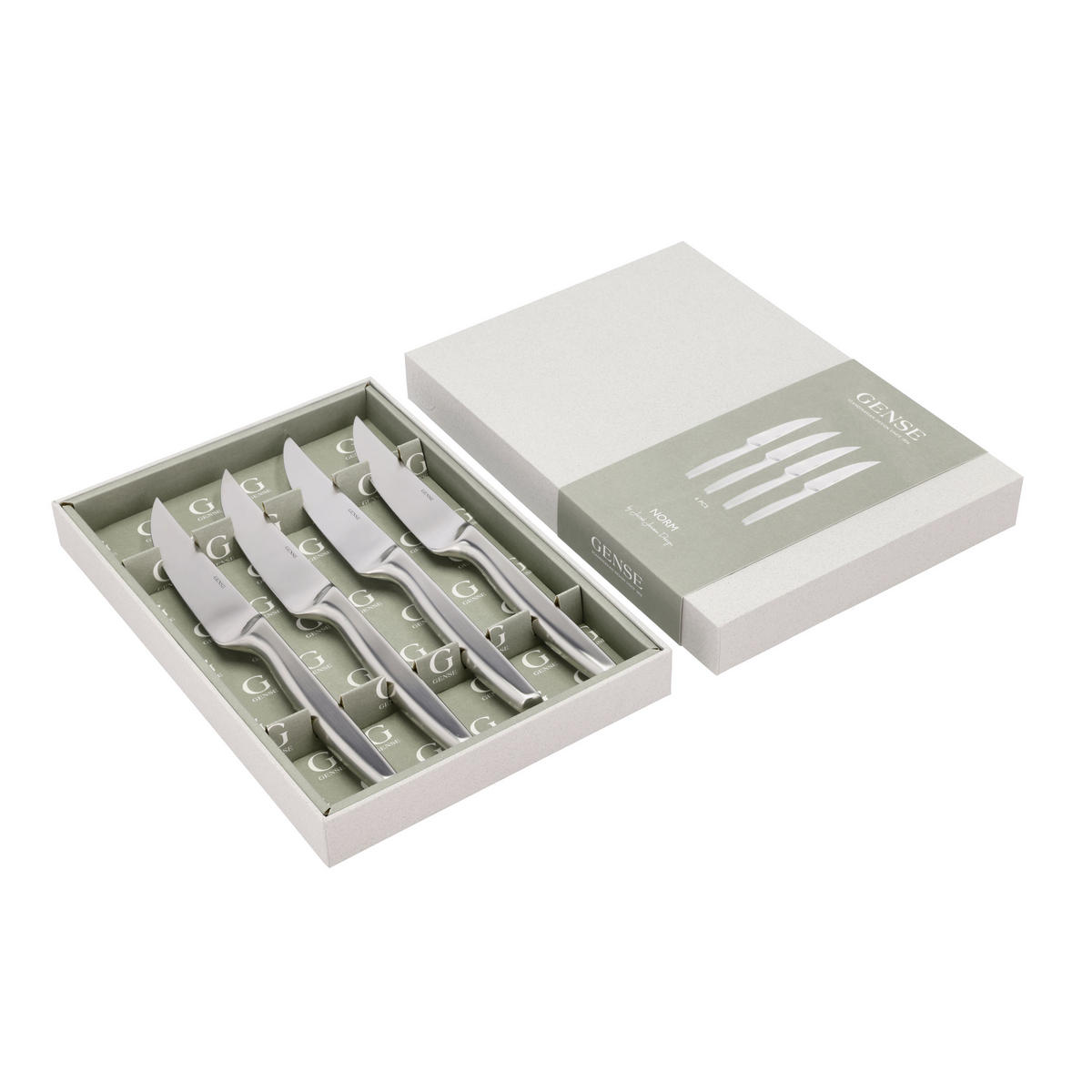 STEAKMESSER Norm 4er Set, 18/10 Stahl - Silberfarben, Metall (27.5cm) - GENSE