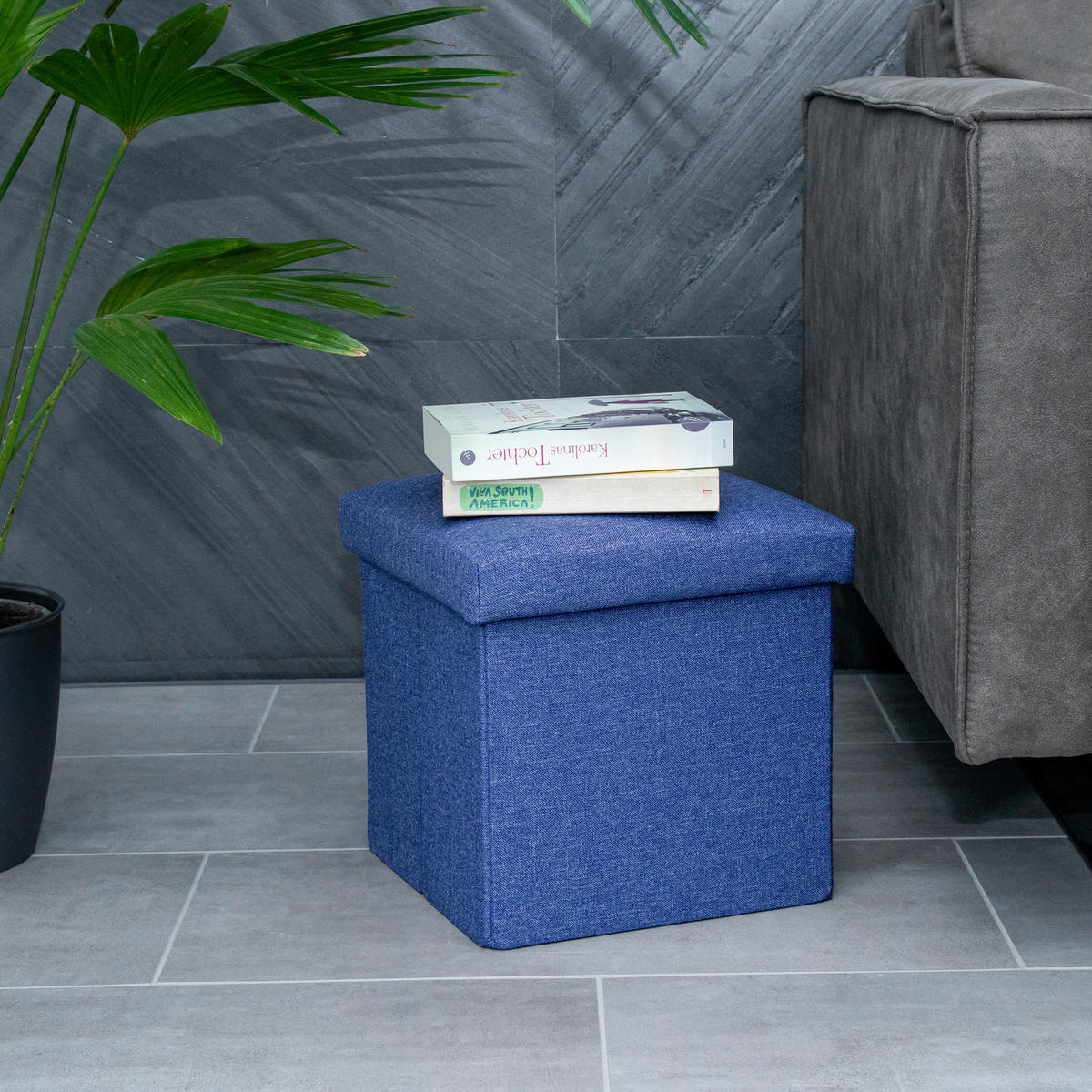 SITZBOX Faltbar 30/30/30 cm (Blau) - Blau, Textil (30/30/30cm) - Intirilife