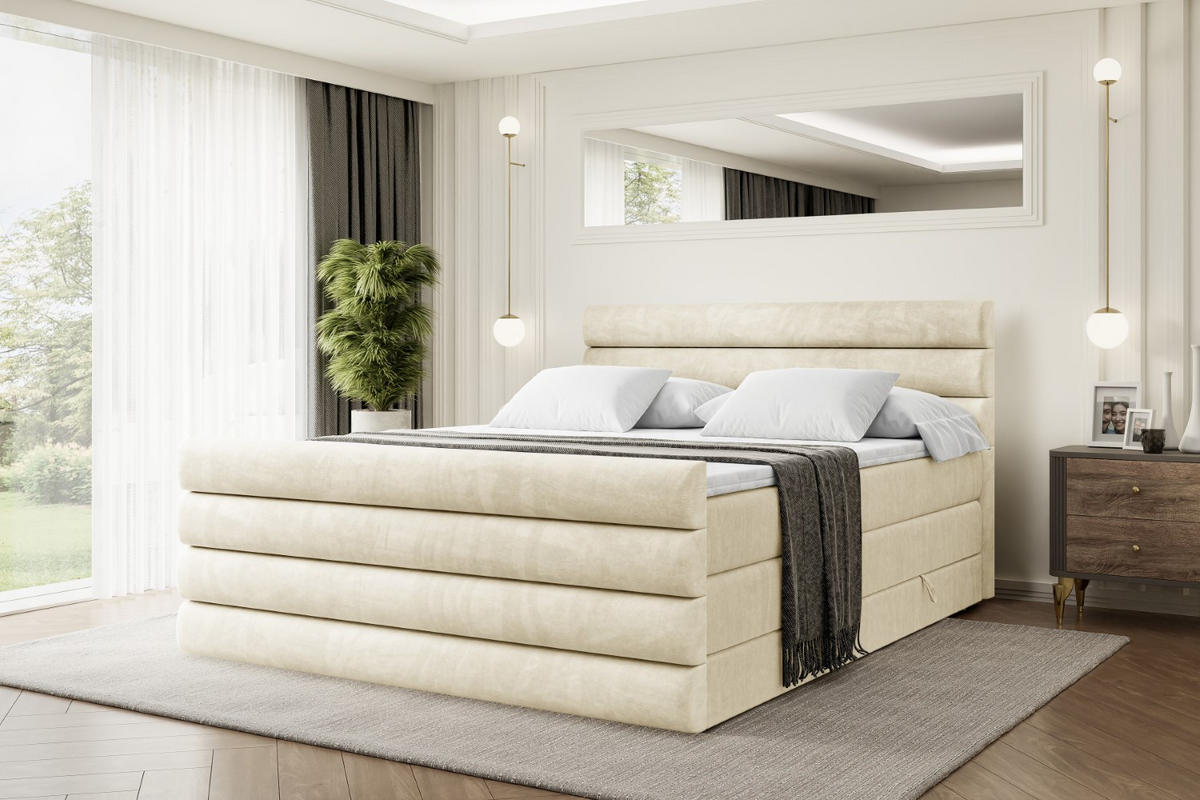 BOXSPRINGBETT CELESTIA-Z KING - 140x200 - H3/H4 - Beige - Beige, Holzwerkstoff (140/200cm) - ALTDECOR