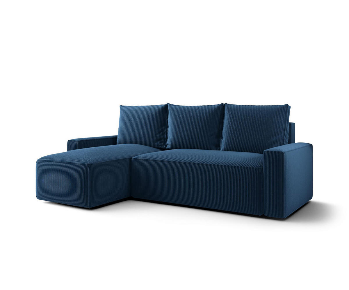 ECKSOFA mit Schlaffunktion SAVIO Poso 05 Links - Dunkelblau, Textil (232/140cm) - Bedante