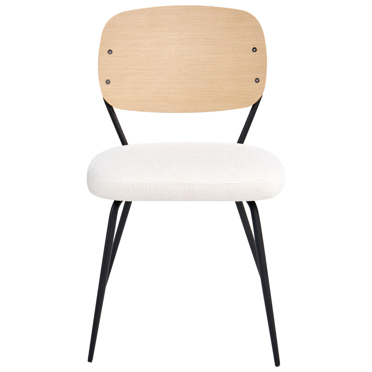 JÍDELNÍ ŽIDLE 2 ks sada Bouclé Krémově bílá Eileen - krémová, textil (45/80/57cm) - Beliani