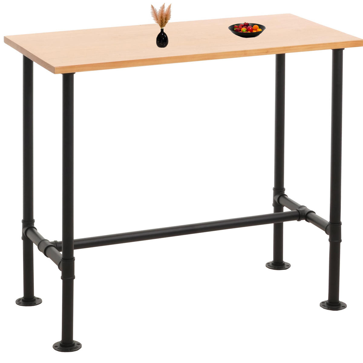 BARTISCH eckig Schwarz, Beige - Beige/Schwarz, Holz (120/108/61cm) - MCW