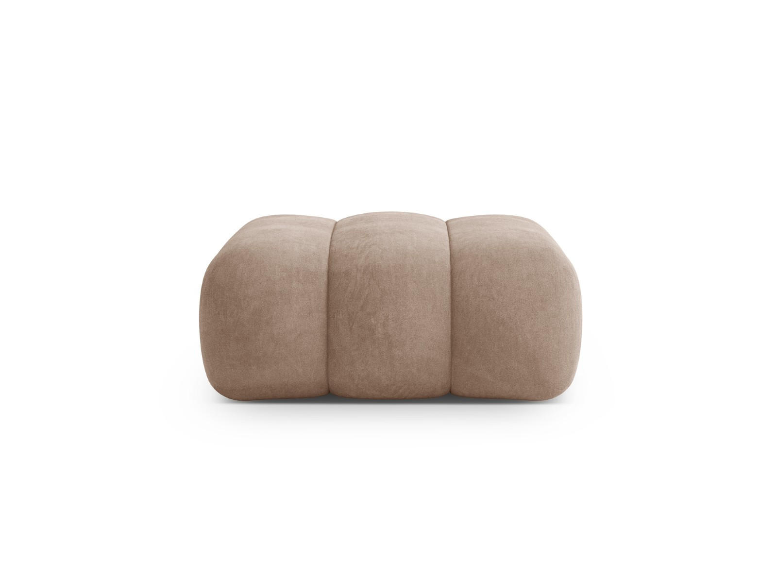 POUF Koge aus Samt dunkelbeige - Mokka, Textil (95/40/95cm) - Cosmopolitan Design