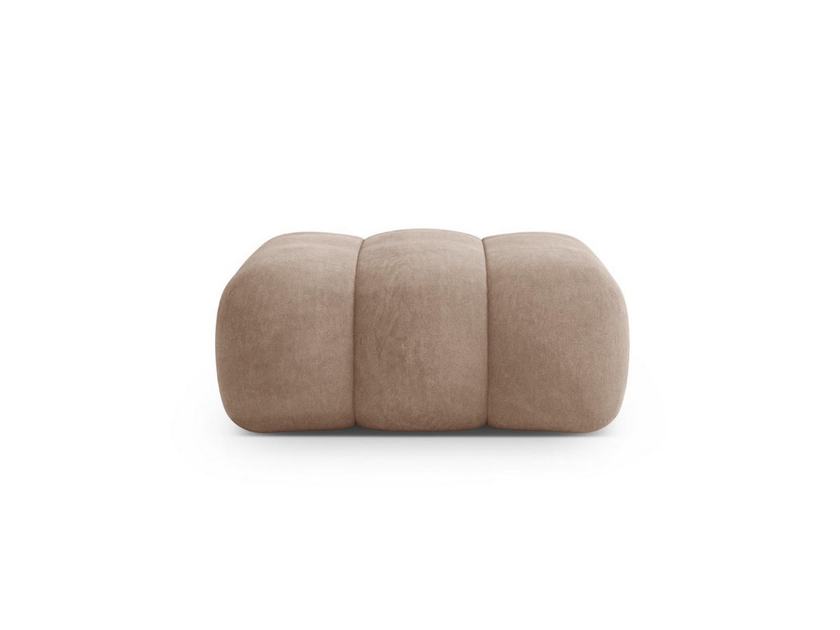 POUF Koge aus Samt dunkelbeige - Mokka, Textil (95/40/95cm) - Cosmopolitan Design