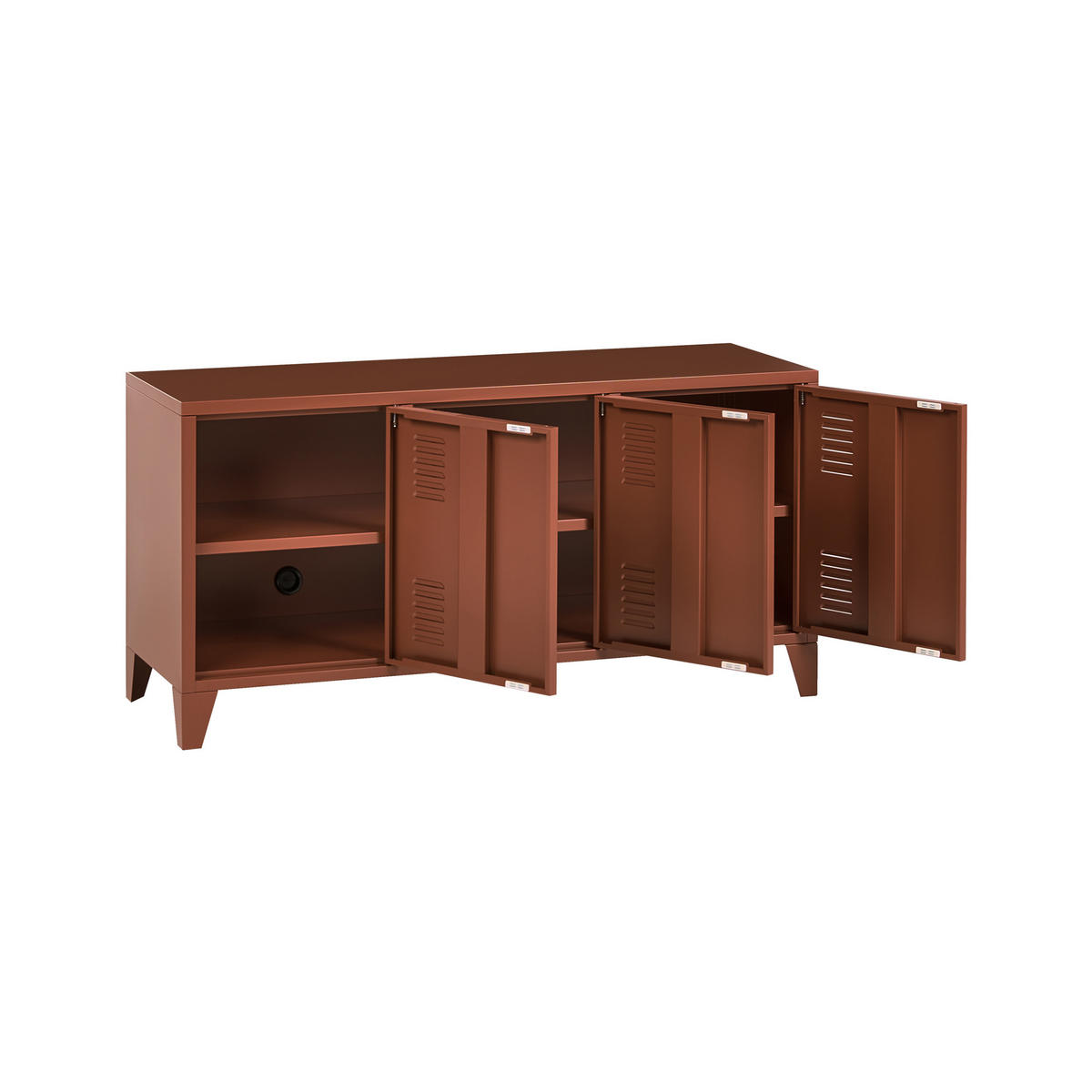 BÜROSCHRANK Metall Goldbraun Cardiff - Goldfarben/Braun, Metall (120/60/40cm) - Beliani