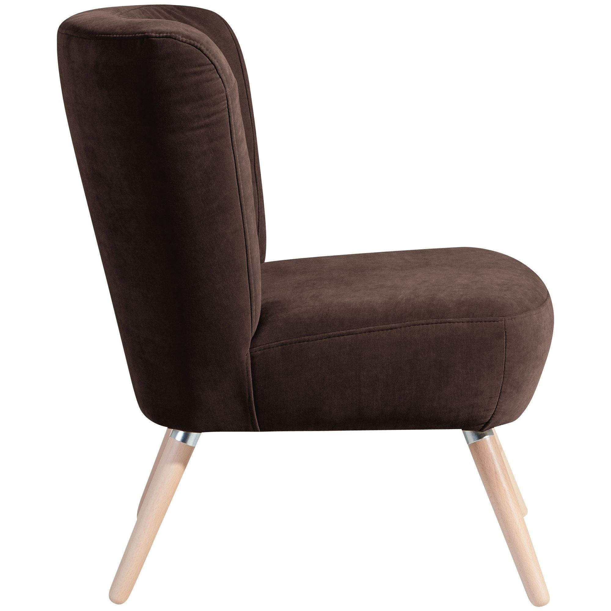 SESSEL Kassi Bezug Veloursstoff Buche natur / braun - Braun, Kunststoff (69/80/68cm) - 58aufmkessel
