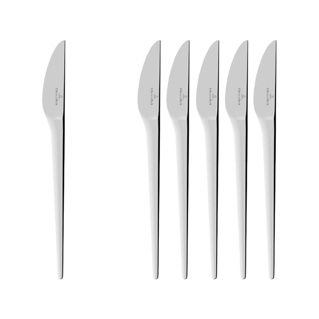 TAFELMESSER NewMoon silber 231 mm 6er Set - Silberfarben, Metall (24cm) - Villeroy & Boch