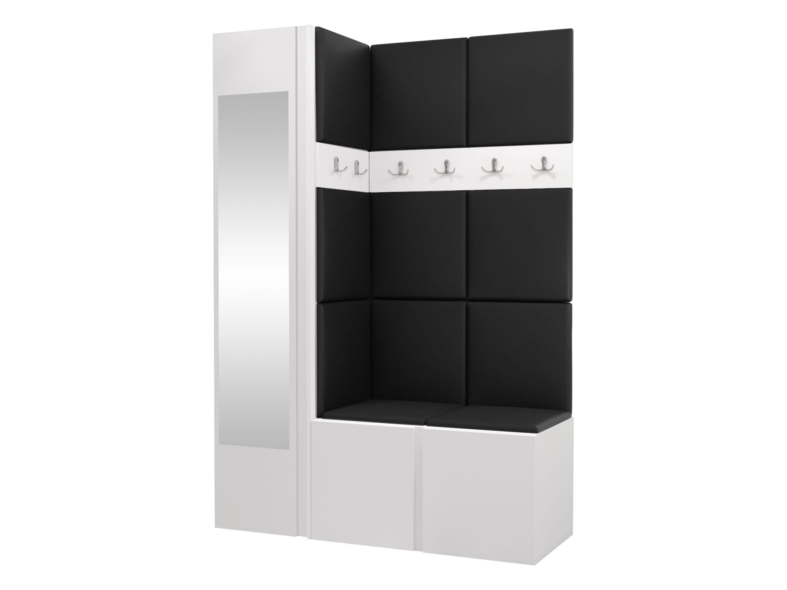 GARDEROBEN-SET Orion X - Schwarz/Weiß, Holzwerkstoff/Kunststoff (124/186/46cm) - MIRJAN24