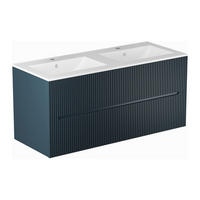 DOPPELWASCHTISCH - 120cm x 45.5cm - MDF - marineblau - PAVANI - Blau, Holz (120/55/45.5cm) - Vente-Unique