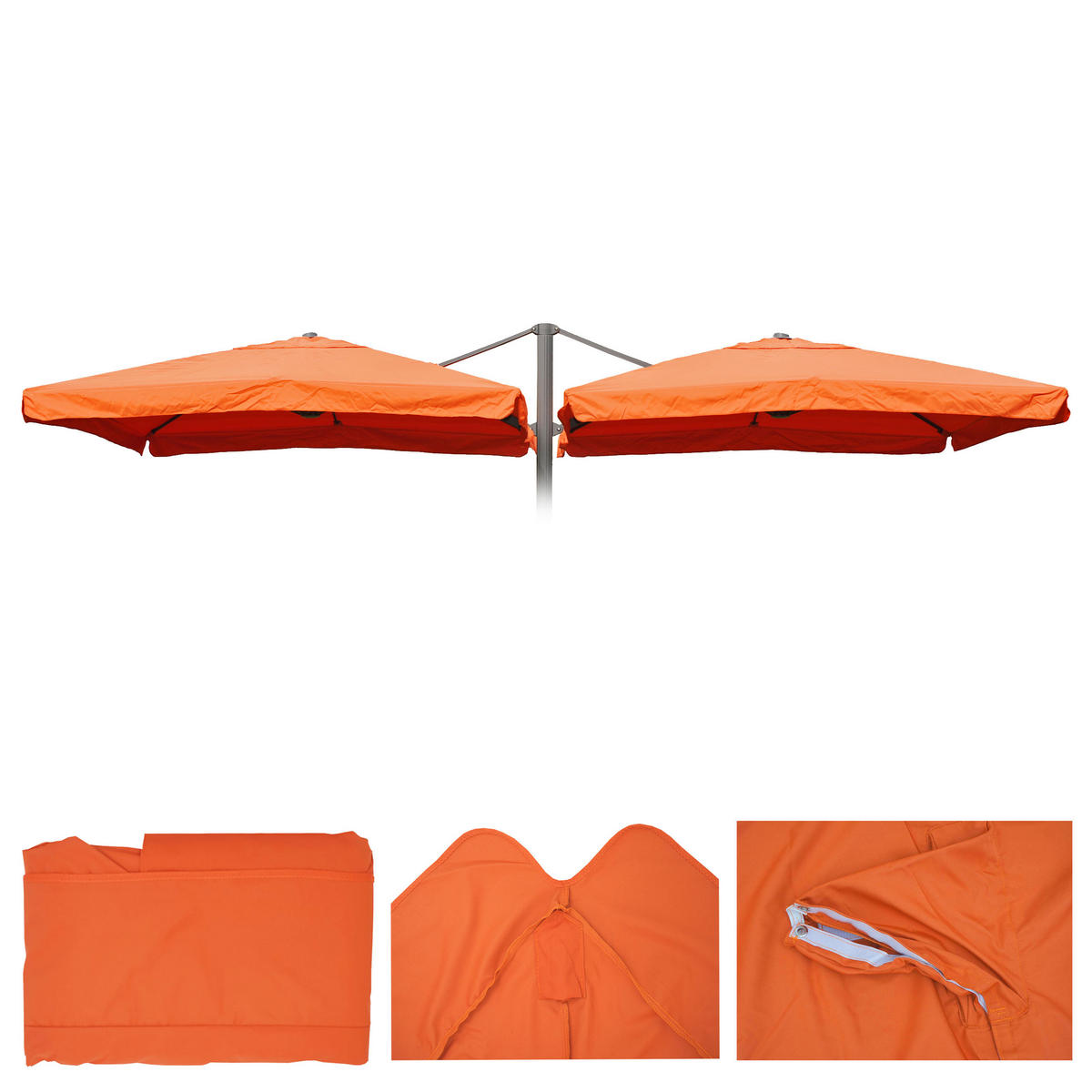 ERSATZ-BEZUG FÜR DOPPEL-AMPELSCHIRM Orange - Orange, Textil (303/303cm) - MCW