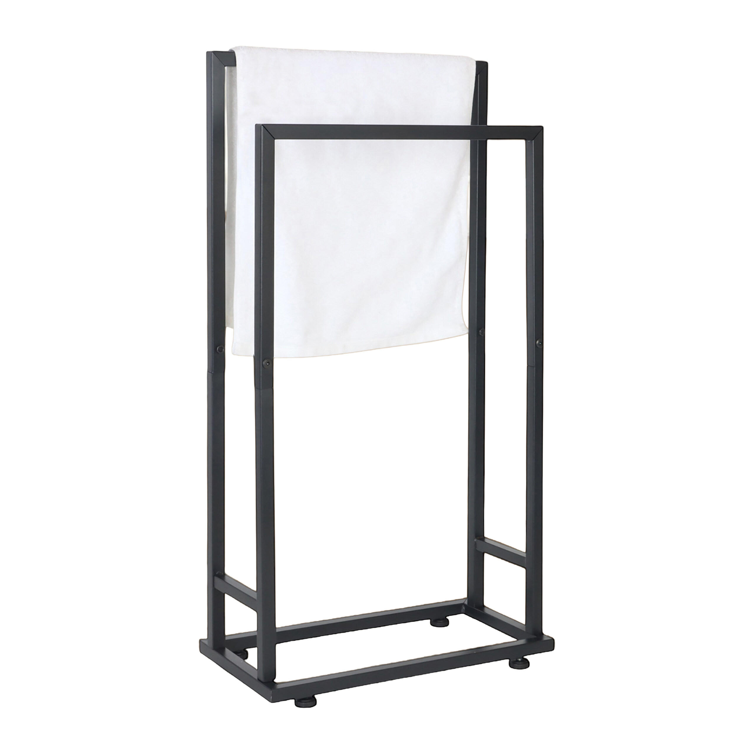 HANDTUCHSTÄNDER - Schwarz, Metall (41/77/21cm) - Relaxdays