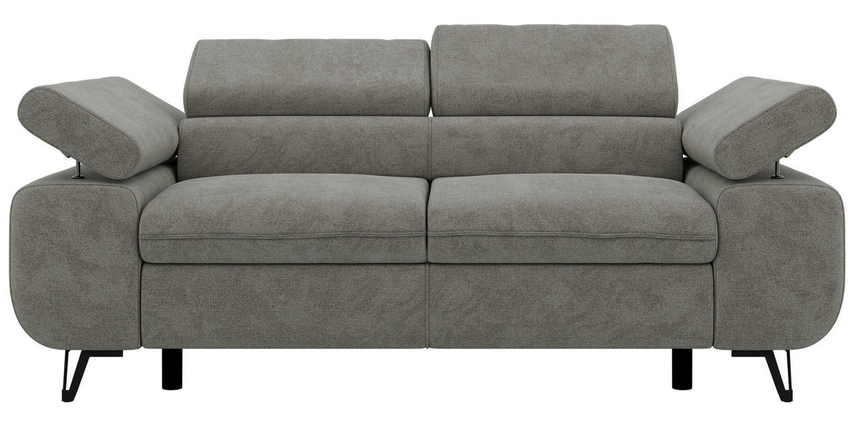 DVOJMIESTNA POHOVKA PETER 2 - Sivá Štruktúrovaná látka - čierna/sivá, kov/textil (200/76/99cm) - MKS
