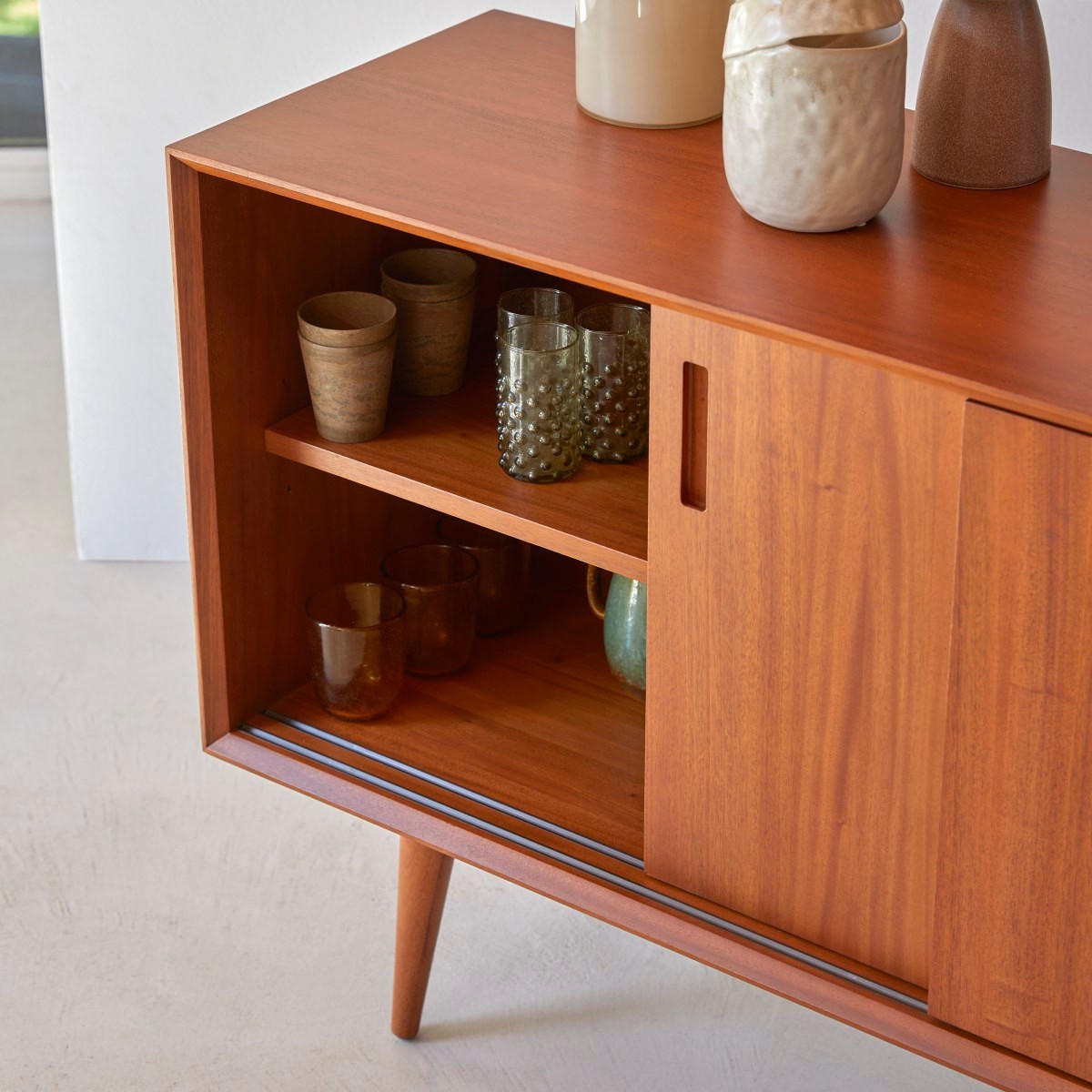 SIDEBOARD Magda 50's Natur aus Mahagoni - Naturfarben, Holz (200/81/42cm) - Tikamoon