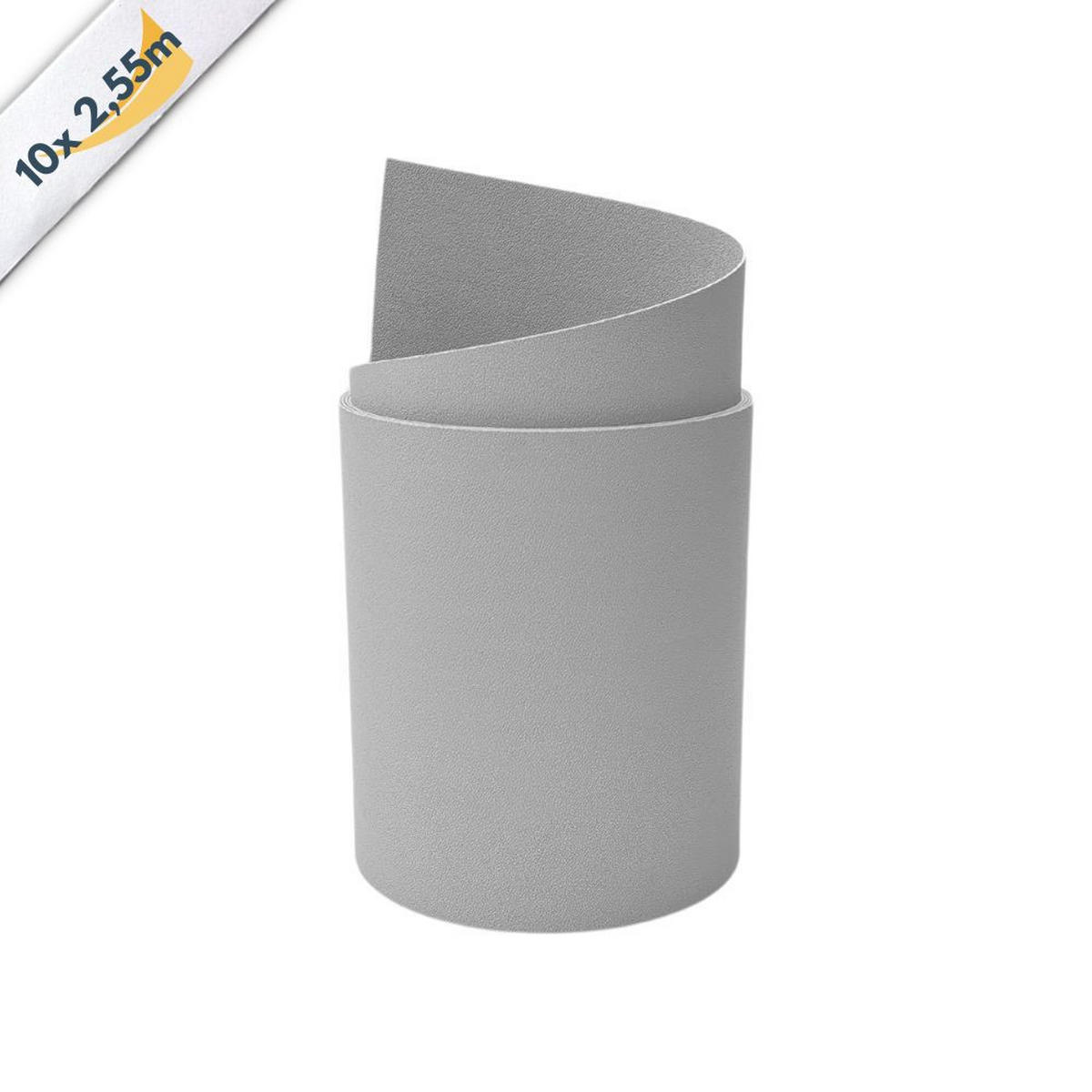 SICHTSCHUTZSTREIFEN PP Sichtschutzstreifen Doppelstabzaun Lichtgrau,10x 2,55m - Hellgrau, Kunststoff (2550/19cm) - ZAUN|ZU