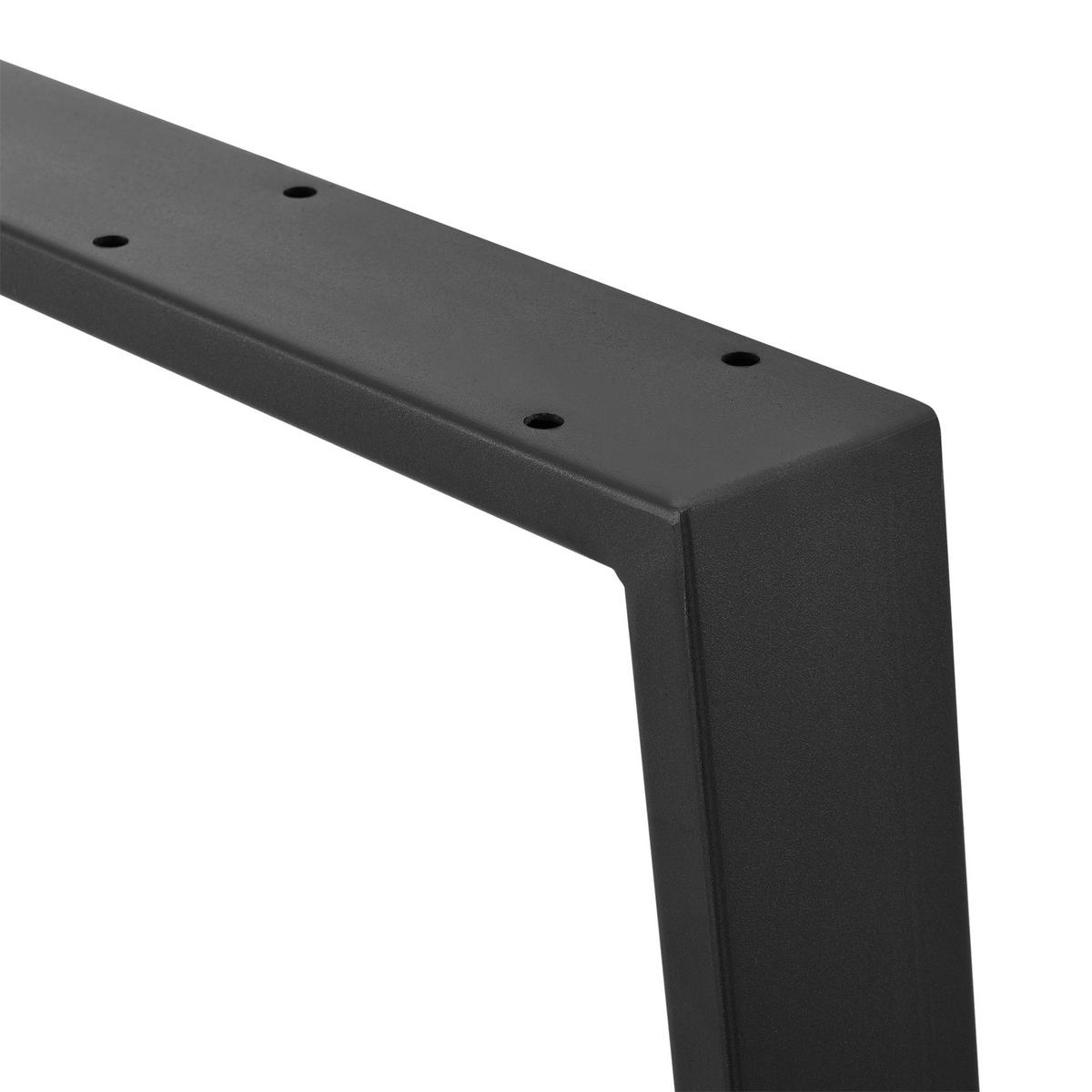 SADA STOLOVÝCH NOH 2 ks Kraftisried - černá, kov (70/72/6cm) - [en.casa]