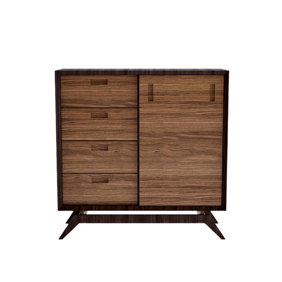 HOLZKOMMODE aus Eiche 100 cm hoch CLEO - Eichefarben, Holz (100/100/40cm) - Rawood Furniture