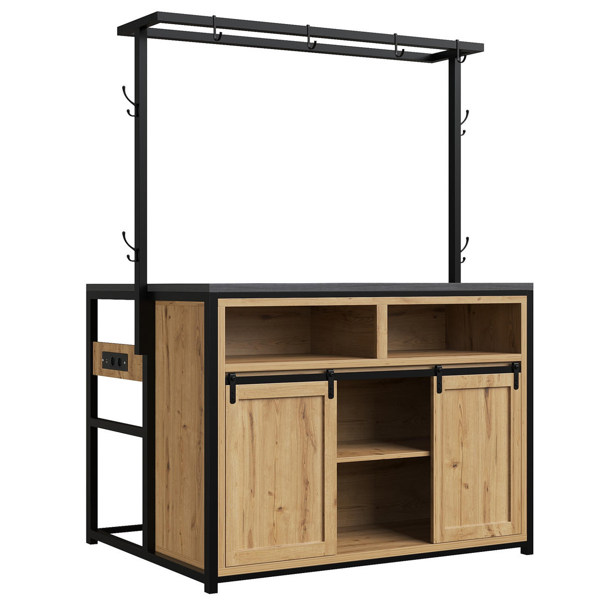 KÜCHENSCHRANK mit Arbeitsplatte 107 x 62 x 183 cm Holzoptik - Birnbaumfarben, Metall (62/183/107cm) - Beauniv
